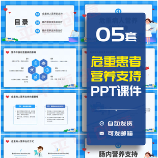 危重患者营养支持和护理PPT成品课件模板护士肠内肠外学习素材ppt