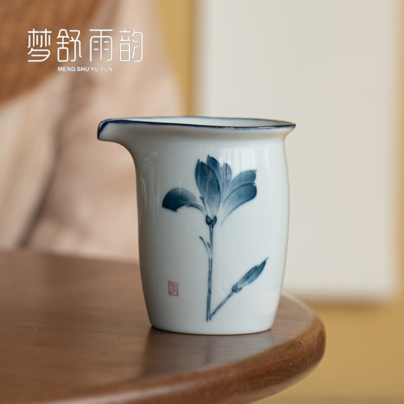速发家国风手绘青花瓷公道杯陶瓷镇茶器功夫茶具公杯中用景德分复