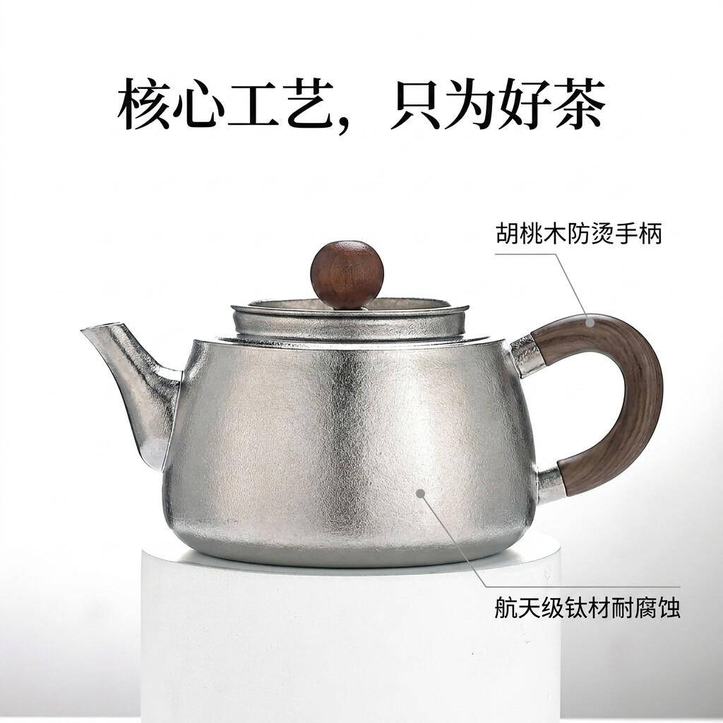 新款手工纯钛茶壶防烫功夫茶具泡茶器专用户外旅行单壶家用高档