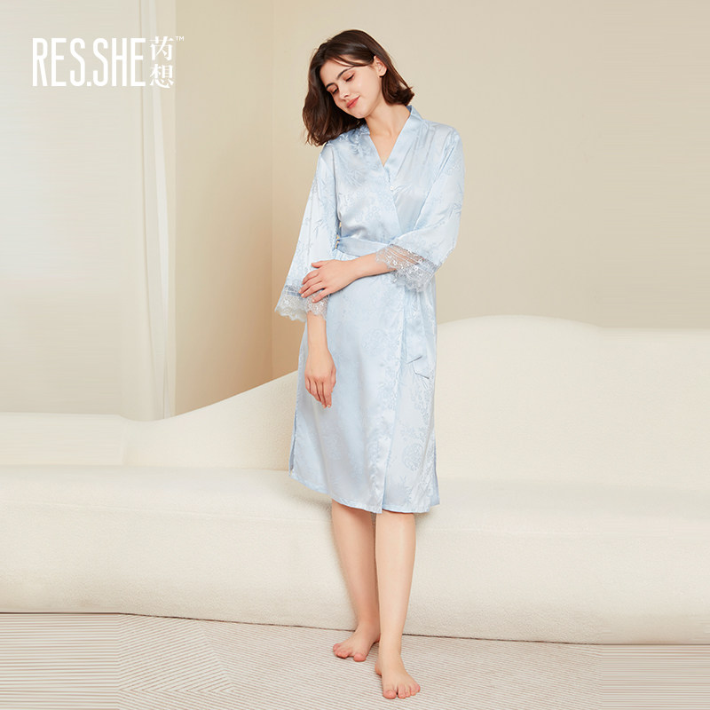 芮想春季睡衣轻性感浴袍高级感晨袍女系带长袖睡袍,女士内衣/男士内衣/家居服,睡袍/浴袍,淘宝优惠券,粉丝福利购,淘宝优惠卷