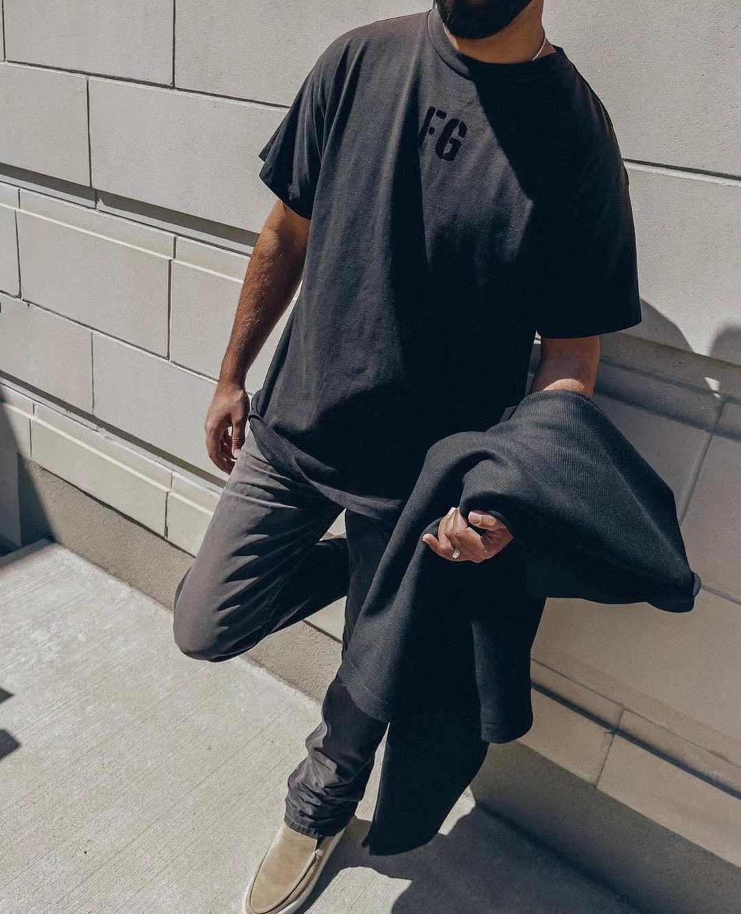 fear of god新款fog第七季7th主线植绒fg富贵高街宽松t恤短袖 3色