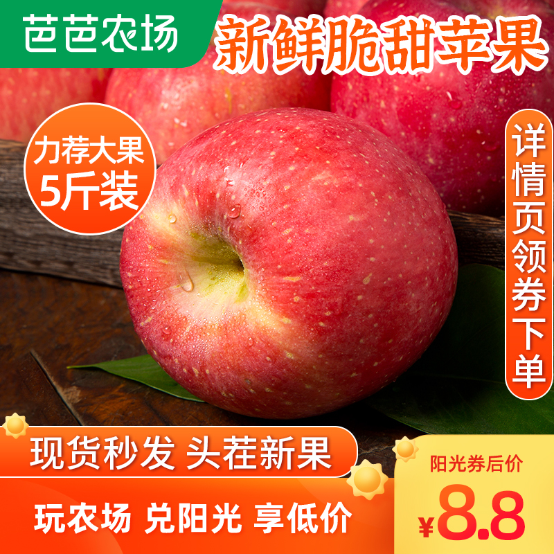 苹果水果新鲜当季丑苹果整箱5斤带嘎啦青红富士现季陕西十包邮