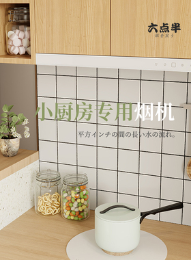 六点半超薄白色小尺寸小户型单身公寓迷你小厨房家用顶吸抽油烟机