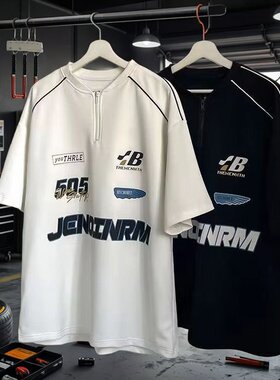 骑行机车宽松短袖T恤赛车服上衣