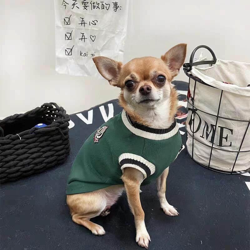 吉娃娃专用秋冬新款针织毛衣背心衣服马甲小鹿犬加厚保暖两脚马甲