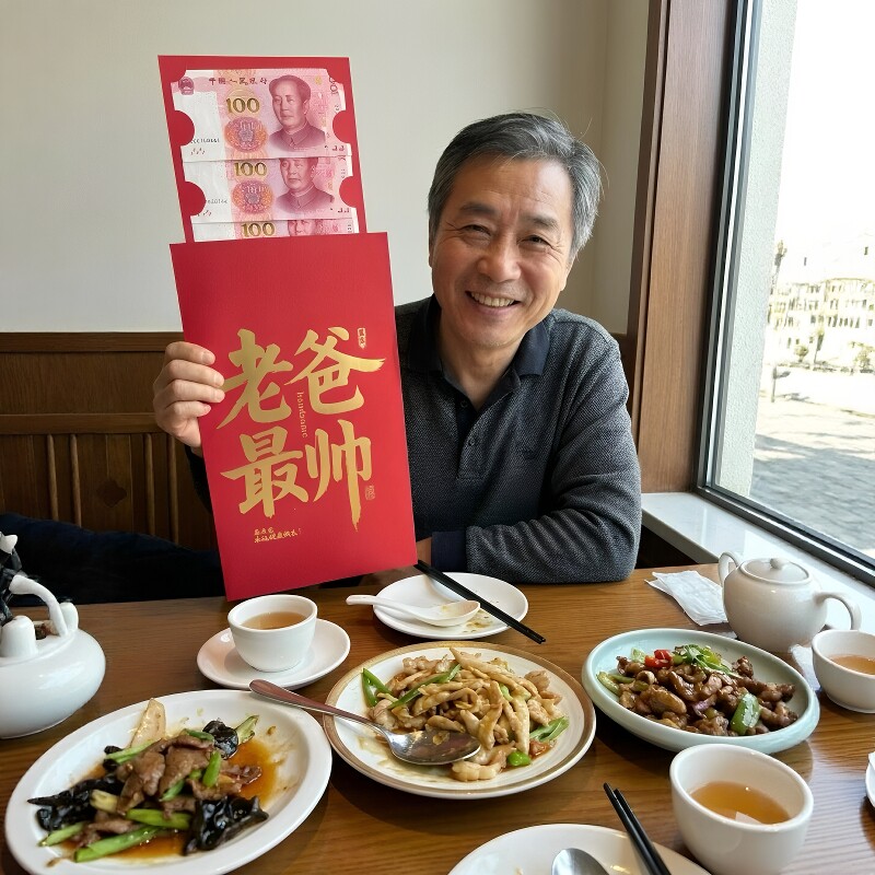 老爸最帅！超大尺寸父亲节红包烫金利是封送爸爸仪式感礼物贺卡
