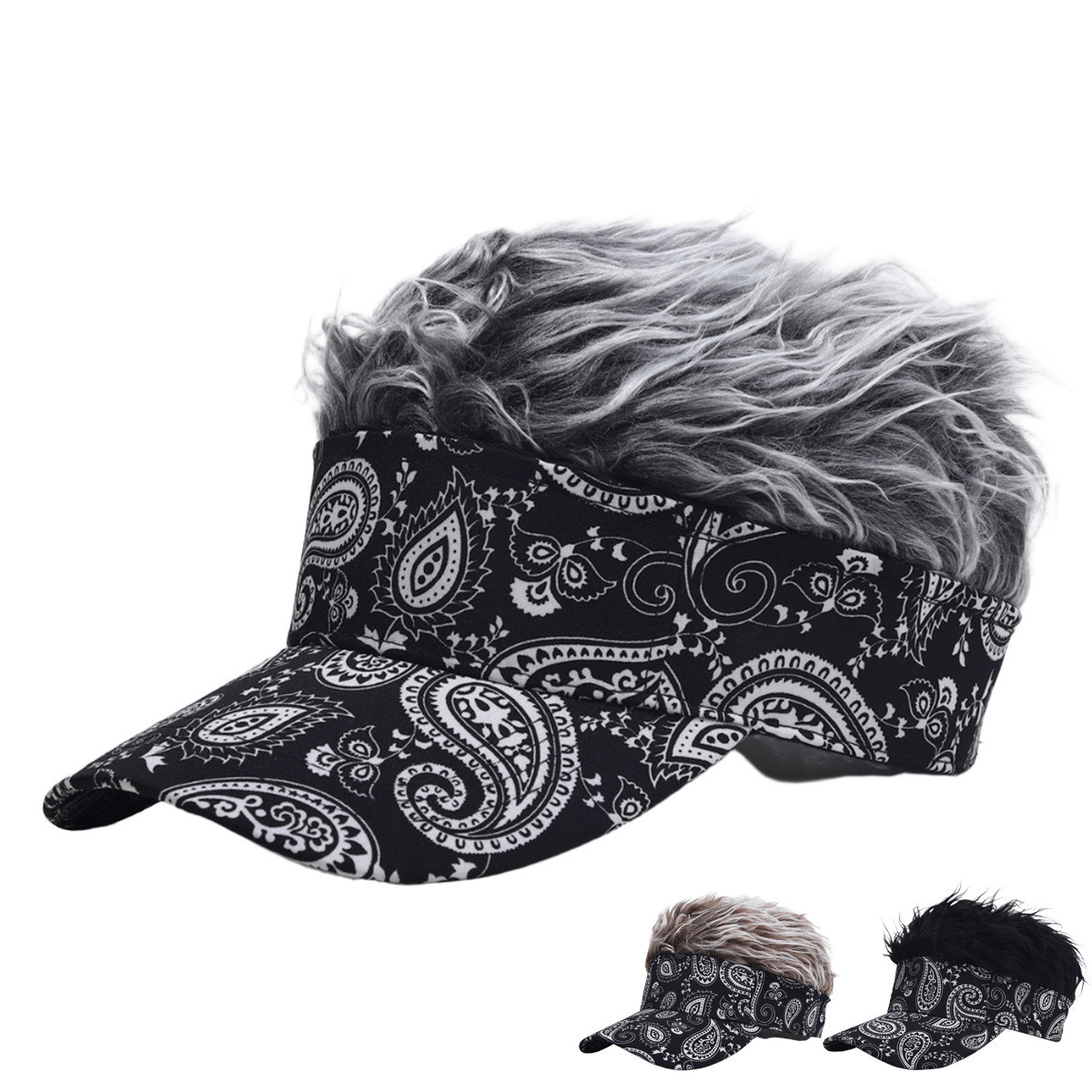 假发帽子腰果花棒球帽潮男女个性嘻哈街舞鸭舌帽脏辫帽街头搞怪