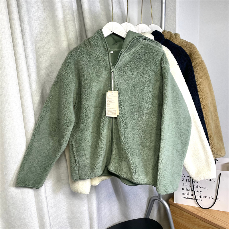 冬季～长毛抓绒拉链连帽衫外套女