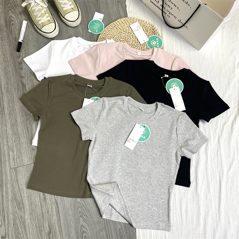 日系～辣妹T基础短款迷你T恤短袖