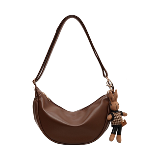 饺子包包女士2025新款质感软皮包休闲斜挎包单肩月牙包通勤腋下包