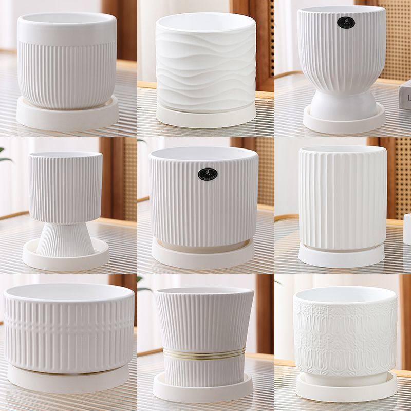 北欧简约花盆陶瓷白色家用带托盘蝴蝶兰专用简约虎皮兰多肉绿植盆,鲜花速递/花卉仿真/绿植园艺,花盆,淘宝优惠券,粉丝福利购,淘宝优惠卷