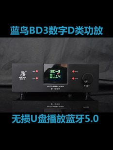 2入门 蓝鸟D类HIFI数字功放U盘APP无损播放蓝牙5.0解码 一体机130W