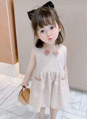 女童连衣裙2023夏季新款女宝宝裙子夏洋气纯棉连衣裙小女孩夏装潮