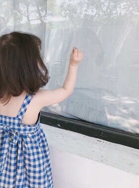 女童吊带裙2023年新款宝宝韩版连衣裙夏季儿童洋气格子无袖长裙子