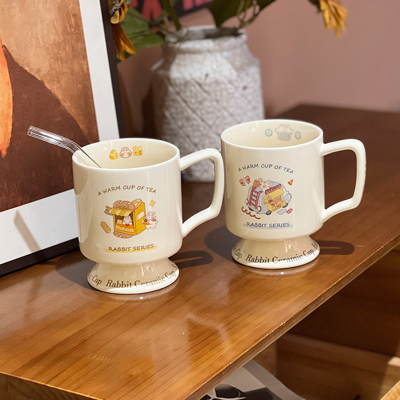 兔子小众设计感陶瓷杯咖啡马克杯