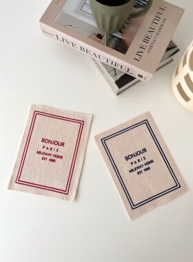 ins风法文复古手工棉编织流苏隔热垫餐垫杯垫装饰品摆件拍照道具