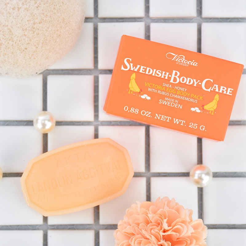 维多利亚Victoria瑞典进口蛋清皂沐浴身体皂橙色25g单块滋润保湿