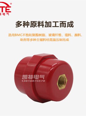 SM7120*M10*60高铜芯绝缘子 配电柜红色高强度S纺锤型支柱KT061