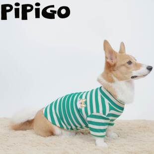 条纹卫衣高领宠物t狗狗衣服保暖纯棉四季可穿柯基柴犬腊肠屁屁狗