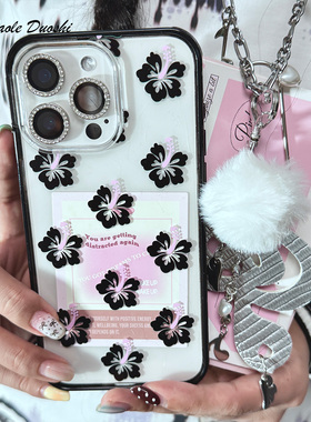 扶桑花少女黑粉贝贝壳透明古早适用iphone16promax亚克力壳苹果15plus1614手机壳