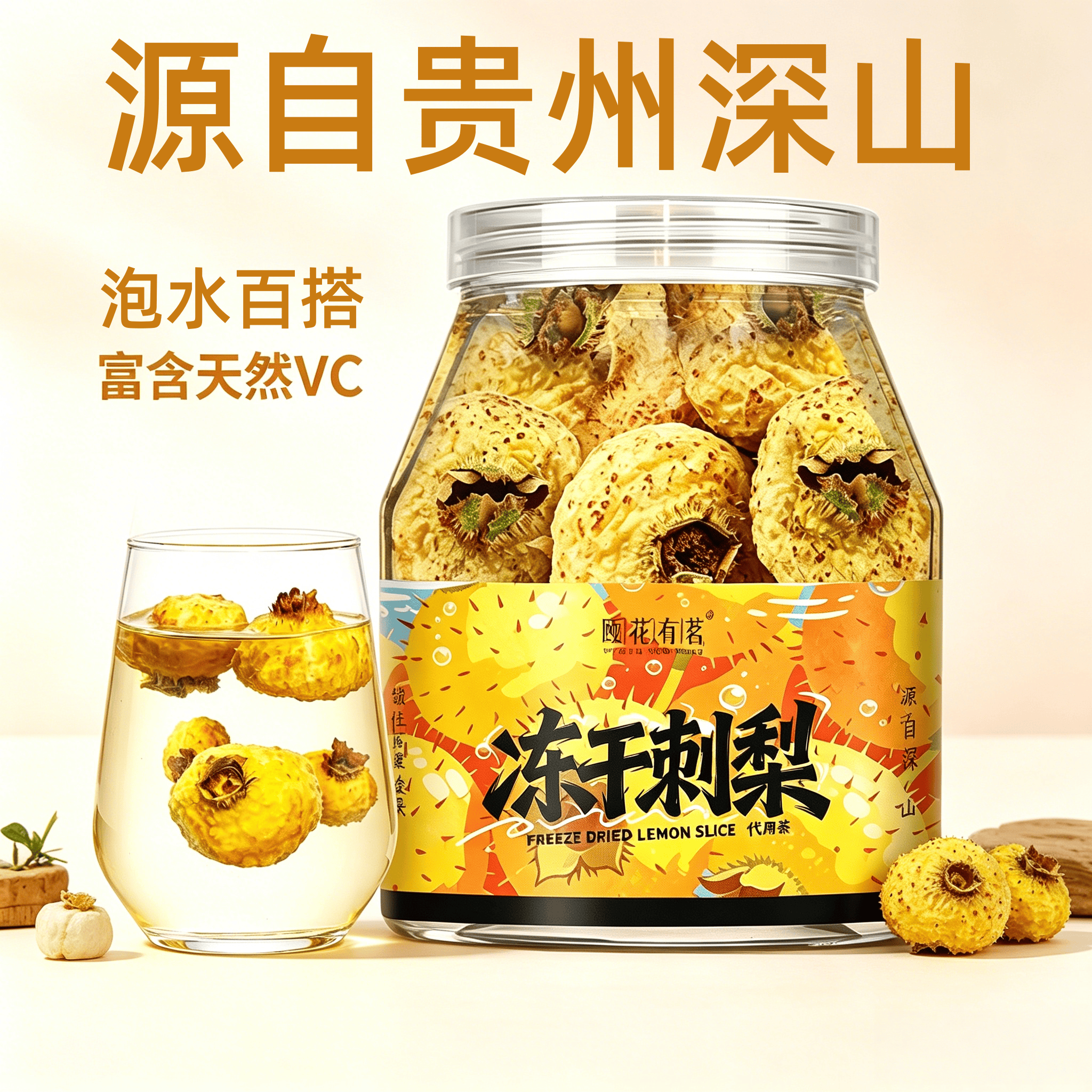 贵州冻干刺梨干大果去刺无添加原味泡水喝天然果干清香纯净代用茶