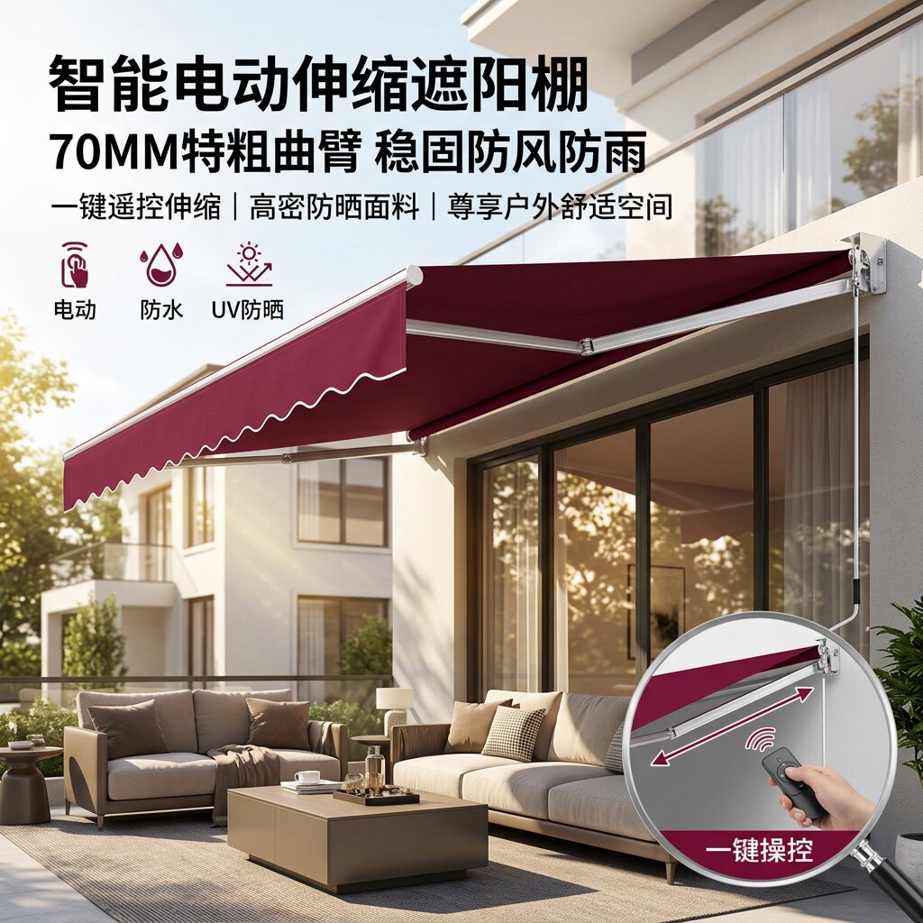 遮阳棚折叠伸缩式户外防雨