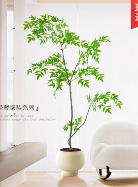 仿真绿植南天竹高端轻奢假树高级仿生客厅室内高档装饰直播间摆件