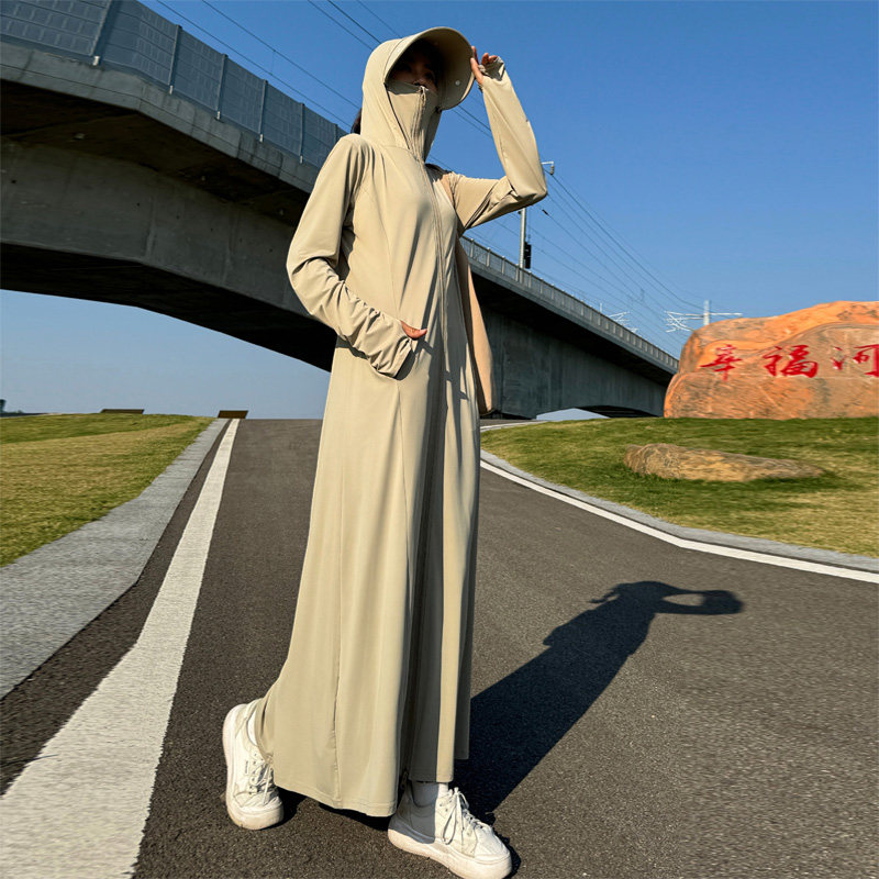 超长款防晒衣女2024新款夏季全身薄款户外防紫外线冰丝防晒服外套