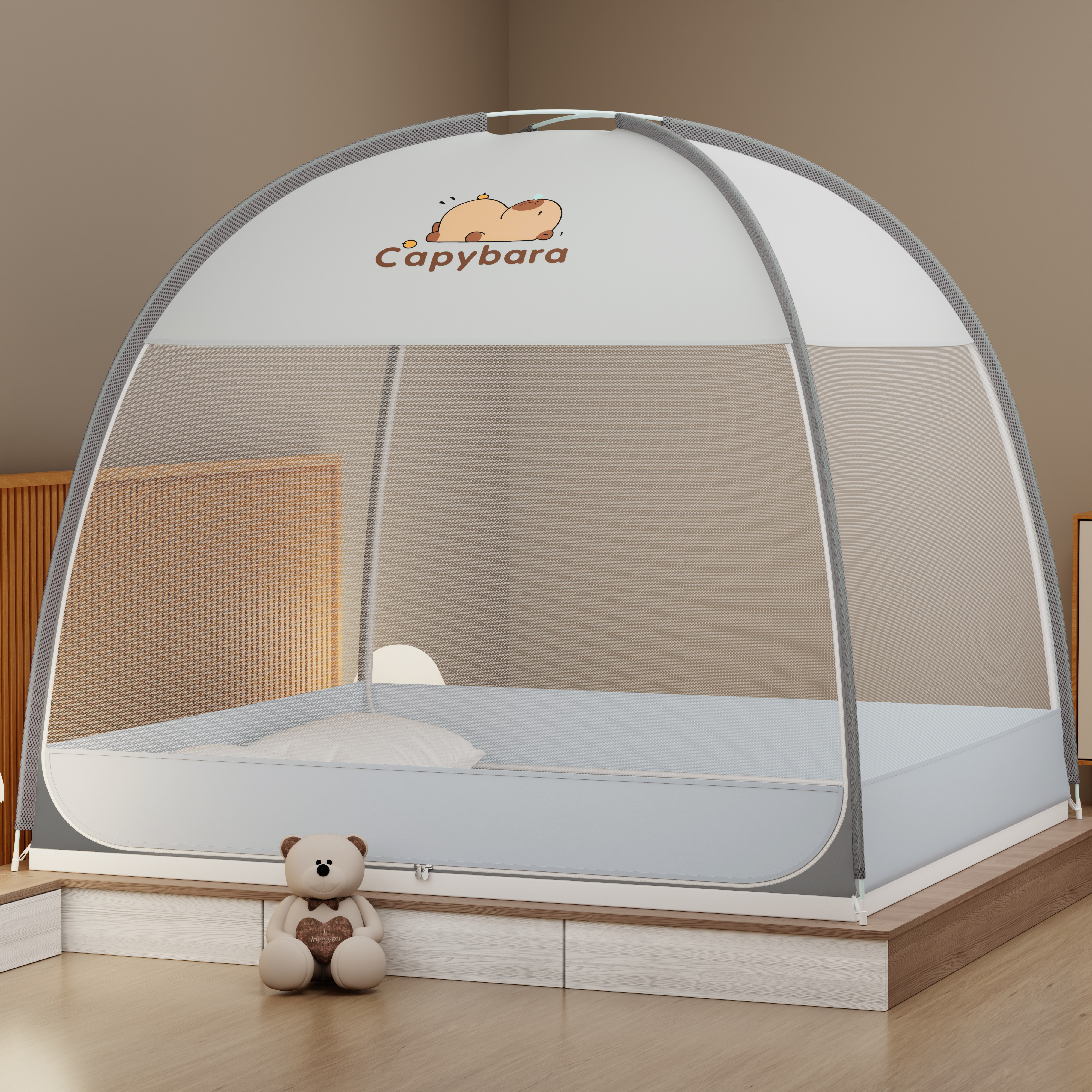 蒙古包蚊帐家用卧室免安装一体式儿童学生防摔可折叠蚊帐加密帐纱,床上用品,蚊帐,淘宝优惠券,粉丝福利购,淘宝优惠卷