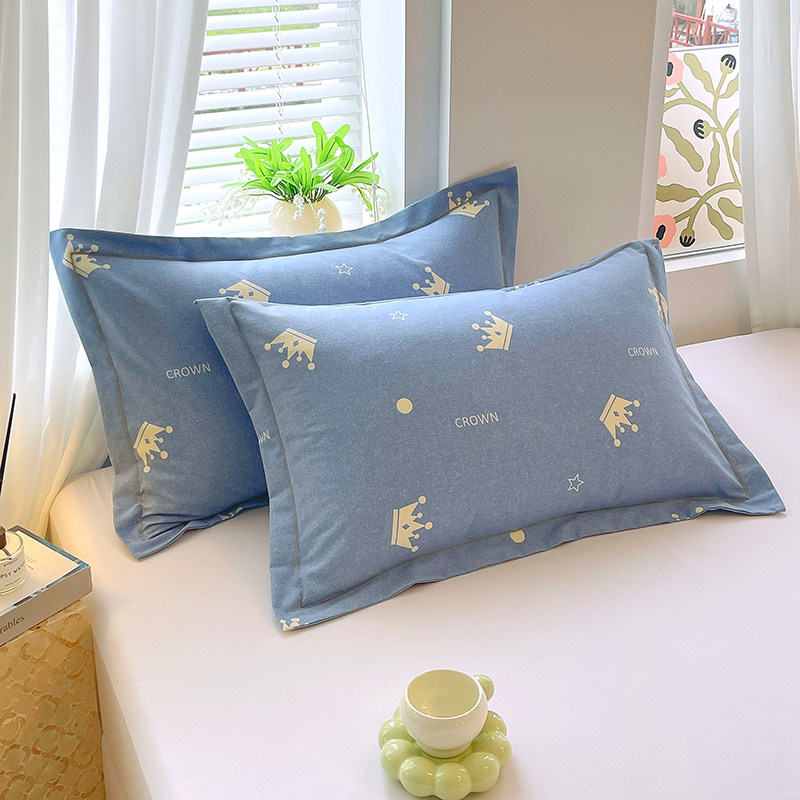 加厚全棉磨毛48x74cm枕套一对装四季通用纯棉枕头套学生枕芯罩