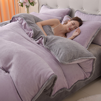 轻奢加厚牛奶绒四件套双面绒