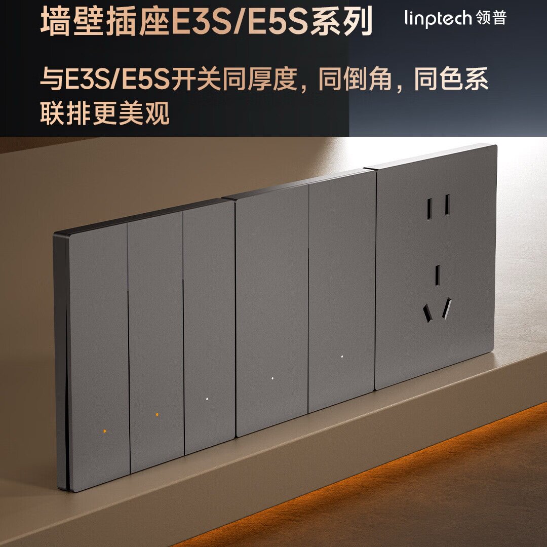 领普E5/E5S/E3S智能开关配套插座图片