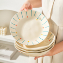 奶油风釉下彩盘子家用菜盘2025新款 高级感碗碟餐具深盘餐盘碟子