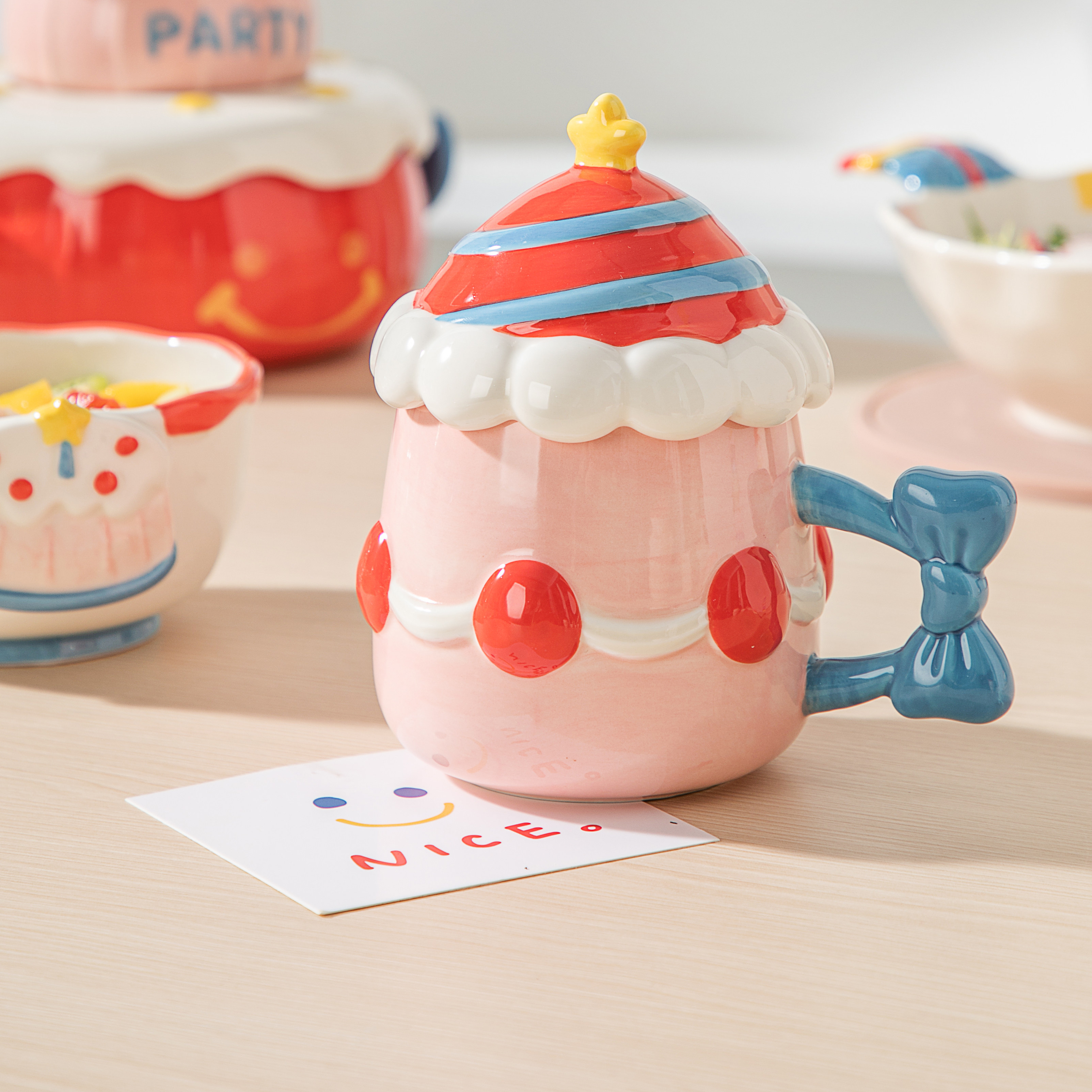 可爱陶瓷马克杯带盖家用高颜值喝水杯子情侣水杯创意咖啡杯女生