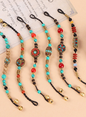 新中式民族风藏式手链小众古韵女异域风铃铛手串男尼泊尔古着配饰