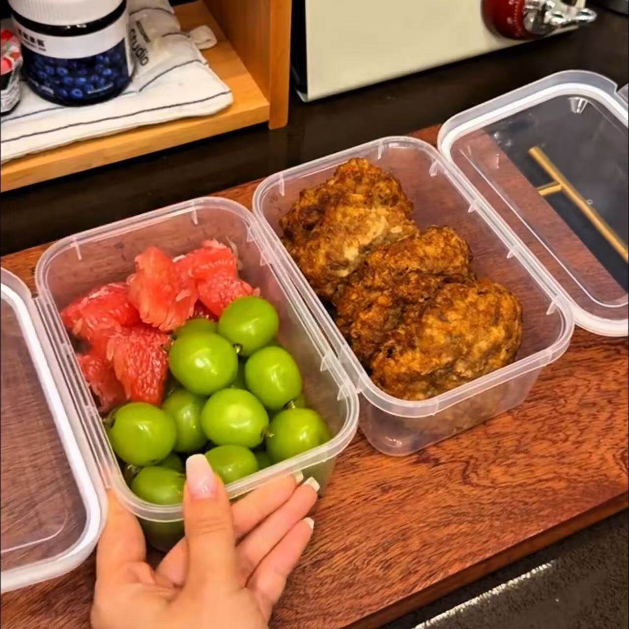 家居食品级PP卡扣饭盒连盖密封罐储物小碗冰箱保鲜分盒泡菜保鲜盒