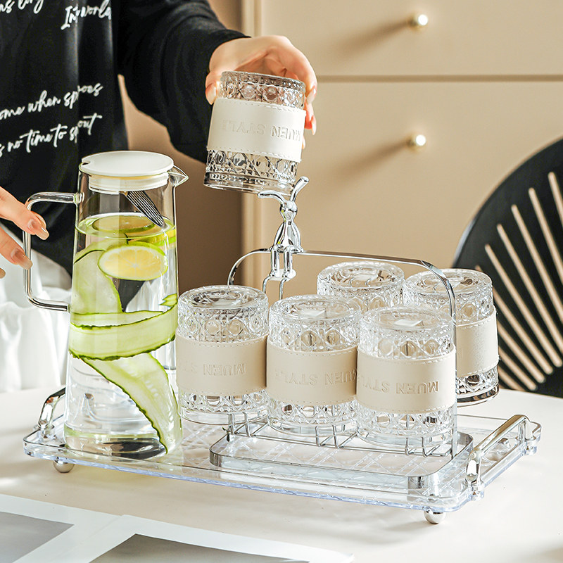 轻奢高级感玻璃杯套装家用玻璃杯子茶杯套装耐高温喝水杯杯具套装,餐饮具,玻璃杯,淘宝优惠券,粉丝福利购,淘宝优惠卷