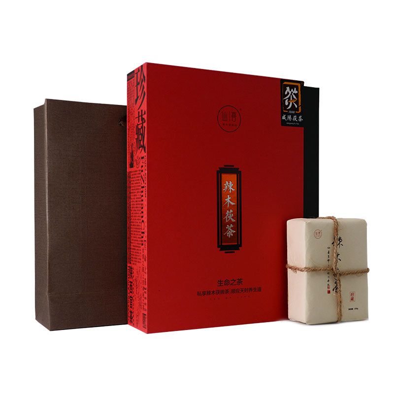 茯茶陕西砖茶辣木茯茶金花伏茶手筑茯砖茶黑茶泾阳茯茶