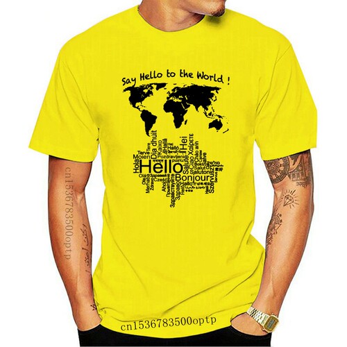New Hello World T - Shirt Language Travel Happy Earth Nation