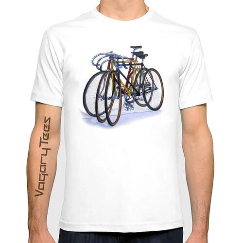 Track Bike Art T-Shirt Classic Fixed Gear Bicycle Shirt Summ
