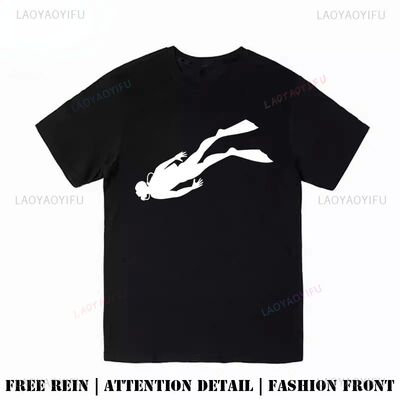 Diving Enthusiast Summer Cotton Creativity Graphic T Shirts