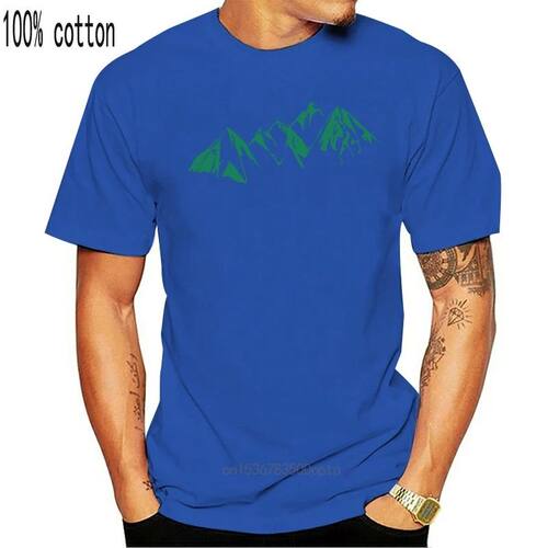 Mountain Line Art O Neck Cotton T Shirt Men And Woman Unisex
