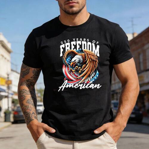 250 Years of Freedom USA Shirt American Flag Eagle T-Shirt P