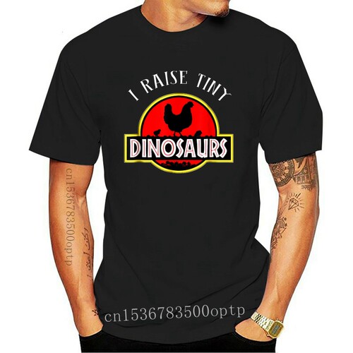 New I Raise Tiny Dinosaurs Chicken Lover Black T-Shirt  Cart