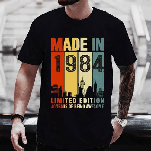 Men Women Cotton T Shirt 1984 40th 40 Years Old Limited Edit