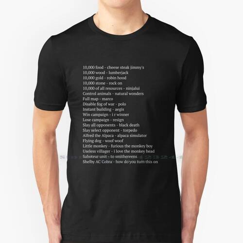 Age Of Empires 2 Cheat Codes 100% Cotton T Shirt Age Of Empi