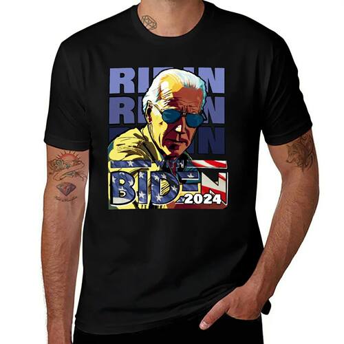 Ridin’ With Biden 2024 T-Shirt boys animal print T-shirts m