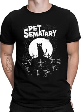 Round Neck New Pet Sematary Stephen King 1983 Mens Vintage T