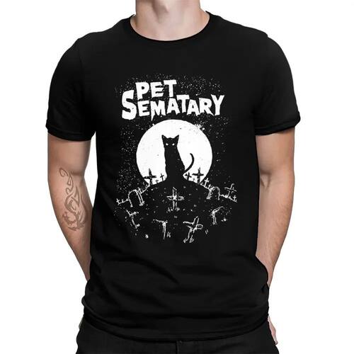 Round Neck New Pet Sematary Stephen King 1983 Mens Vintage T
