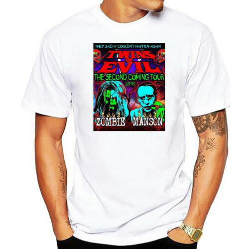 Top Popular Twin Of Evil Rob Zombie Manson Music T-Shirt Men